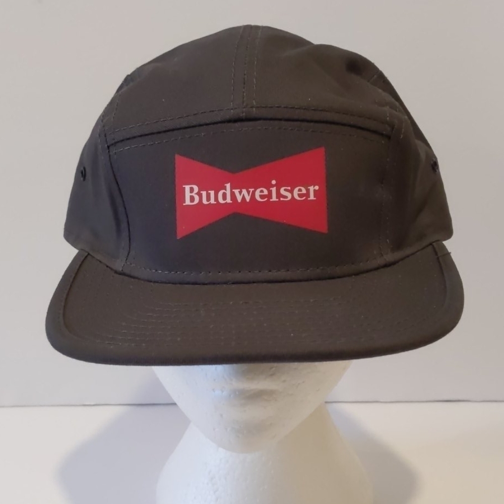 Budweiser Grey Baseball Cap Hat Strap back Flat Bill